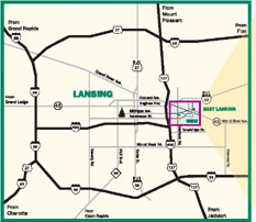 Map of Greater Lansing. Click on this map for larger view.